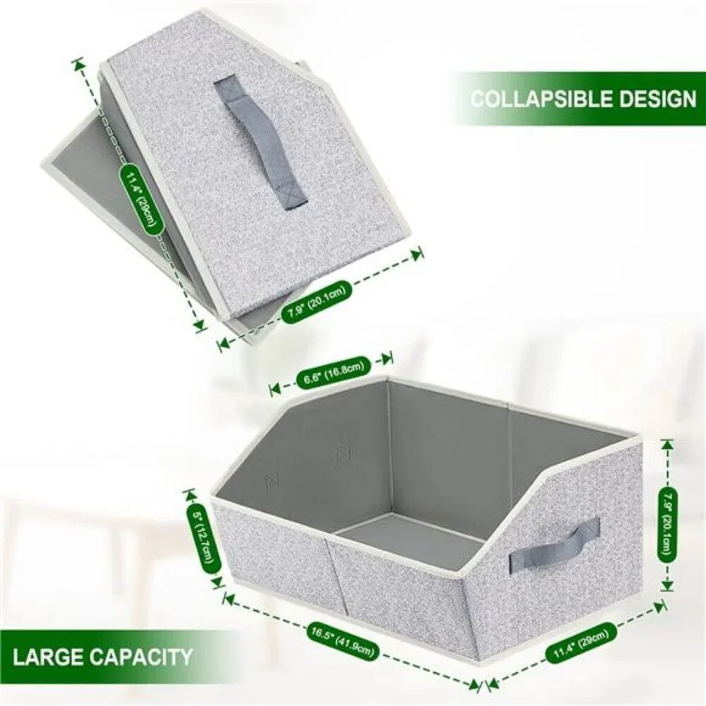 Closet Storage Bins 6 Pack Large Fabric Organizer Baskets with Handles Collapsib